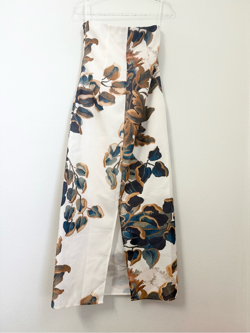 COMMENSE White Floral Print Strapless Dress Size L - Picture 7 of 13